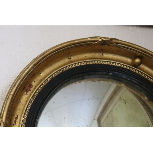 1038 - Regency style cast plaster butler's mirror, approx 43cm Dia