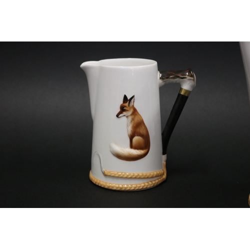 1048 - Royal Doulton Reynard the Fox demi-tasse setting for four, H 4927, approx 11 pieces