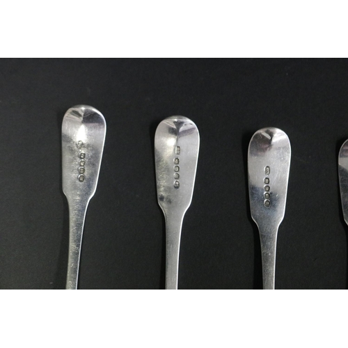 1079 - Set of six antique sterling silver soup spoons, Fiddle pattern, marked for London by William Shaw (6... 