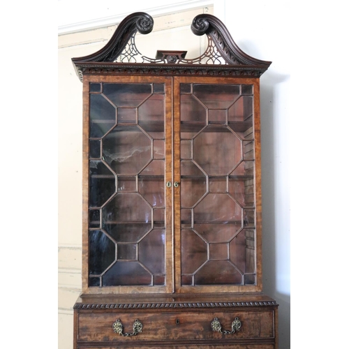 1703 - Fine antique 18th century English mahogany secretaire bookcase circa 1760's. Attributed to the works... 