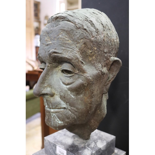 1028 - Bronze head of David Wilson, (1879- 1965 Australian) on stepped marble base -  David Wilson owned th... 