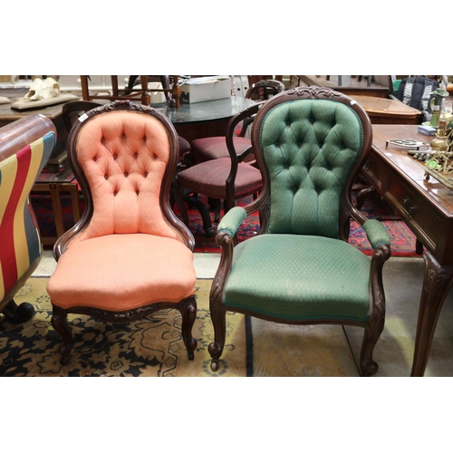 Antique grandmother store and grandfather chairs