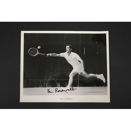 1017 - Collection of signed photos, approx 30.5cm x 20cm & smaller. Provenance: Ken Rosewall Collection