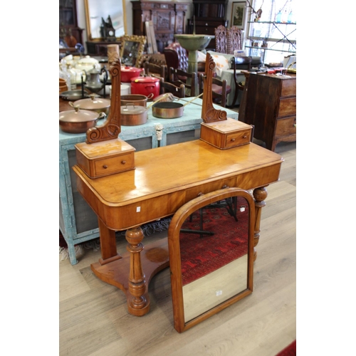 522 - Antique Victorian satinwood dressing table, approx 140cm H x 104cm W x 47cm D