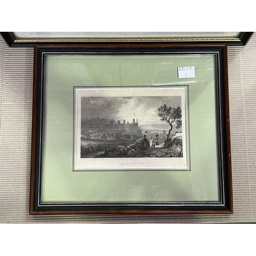 544 - Lithograph and map, frame approx 27cm x 35cm and smaller (2)