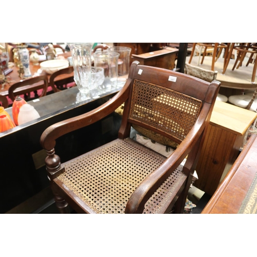 559 - Antique early 19th century Australian cedar caned seat and back armchair