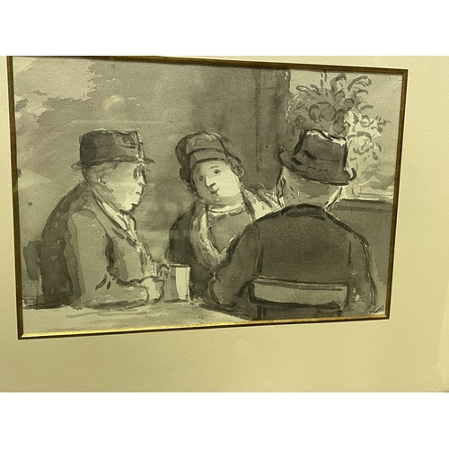 575 - Edward Ardizzone (1900-1979) Two elderly men and an elderly lady seated in conversation, signed and ... 