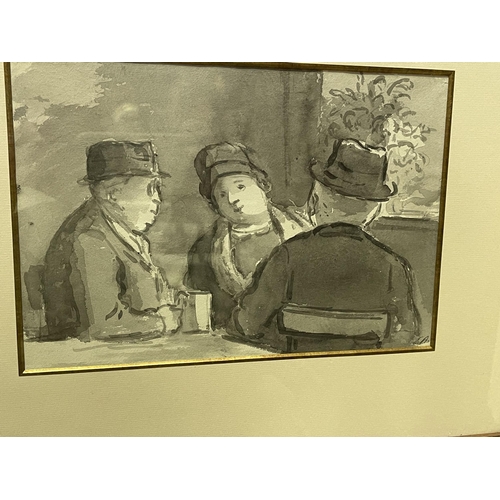 575 - Edward Ardizzone (1900-1979) Two elderly men and an elderly lady seated in conversation, signed and ... 