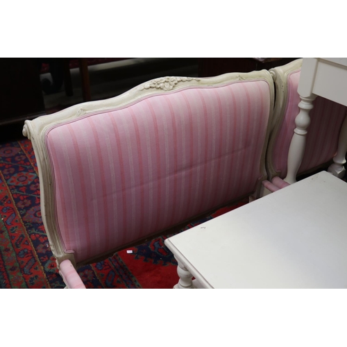 585 - Pair of good quality modern French style painted frame day beds, approx 115cm H x 220cm L x 99cm W e... 