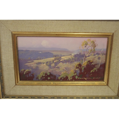 589 - Graham Cox (1941-.) Australia, Evening, oil on board, signed lower right, approx 11.5 cm x 22.5 cm