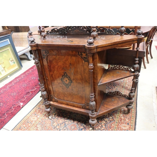 614 - Antique Victorian burr walnut mirrored back parlour cabinet, approx 170cm H x 135cm W x 43cm D