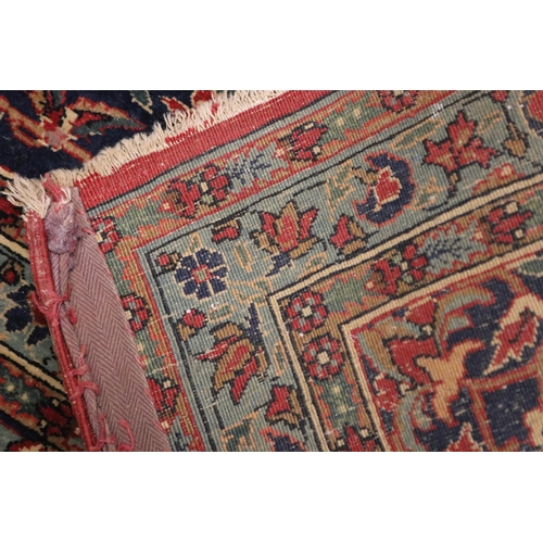 620 - Vintage Persian silk carpet, of predominately red ground, with all over floral pattern, approx 142cm... 