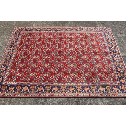 12 - Large & rare Persian Tabriz wool carpet with all over design, approx 388cm x 296cm