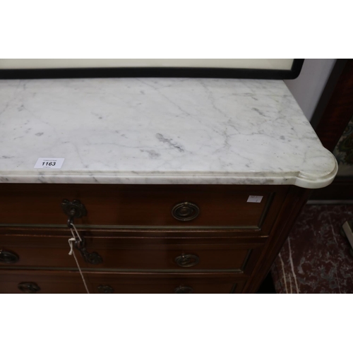 16 - French marble topped cabinet with seven drawers, approx 144cm H x 82cm W x 38cm D