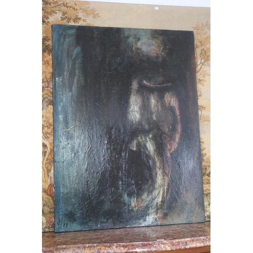39 - Contemporary oil on canvas, screaming man, signed lower left Lexden 88, approx 122cm x 92cm