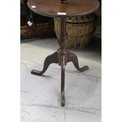52 - Standard lamp with circular table section, unknown working condition, approx 160cm H