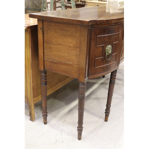 54 - Antique English Regency sideboard with lion head handles, old purchase receipt (in office D3910-1-4)... 