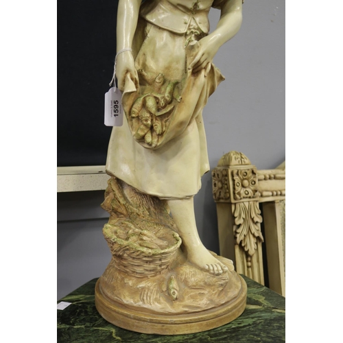 56 - Decorative painted resin figure of harvest girl, in the French style, approx 55cm H