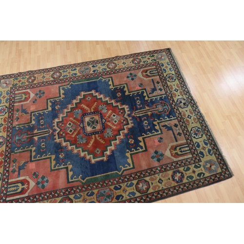 77 - Large vintage hand knotted wool carpet, Geometric design, approx 324cm x 260cm