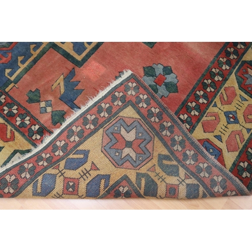 77 - Large vintage hand knotted wool carpet, Geometric design, approx 324cm x 260cm
