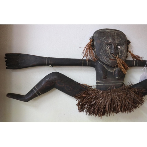 80 - Female ancestral figure, Sepik region, PNG, approx 28cm H x 68cm W