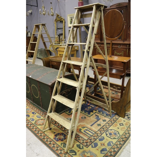 85 - Old French wooden ladder, approx 170cm H