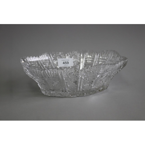 119 - Bohemia star cut crystal serving bowl on a heavy star cut base, approx 7.5cm H x 23.5cm W x 16.5cm D