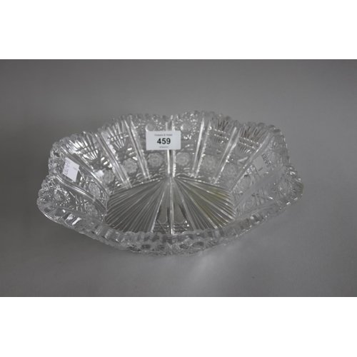 119 - Bohemia star cut crystal serving bowl on a heavy star cut base, approx 7.5cm H x 23.5cm W x 16.5cm D