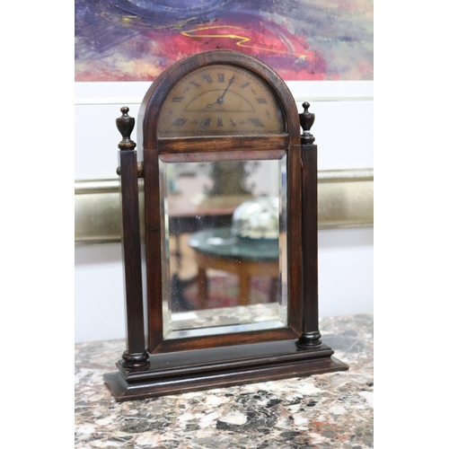 133 - Antique Ansonia clock in the form of a cheval mirror, untested, approx 33cm h x 24cm W x 7cm D