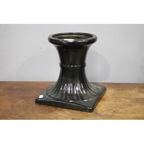 135 - Doultonware Australia pottery urn form pedestal, approx 28cm H x 26cm sq