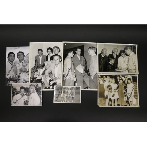 1070 - Assortment of black and white photographs, Melbourne Jan 1950, Linton cup Team, Ken Rosewall, Ron Re... 