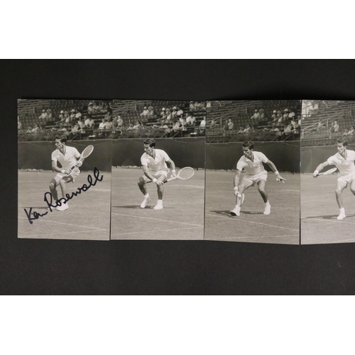 1072 - Assortment of photographs and prints, Australian Tennis Legend Ken Rosewall, NSW Open 1969, US Open ... 