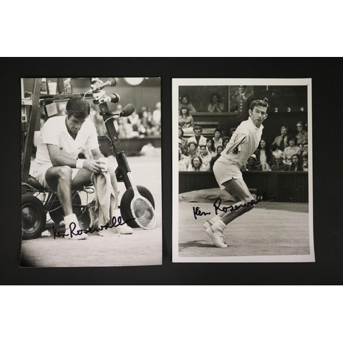 1073 - An array of black and white photographs of different tournaments and dates. White City Slazenger rac... 