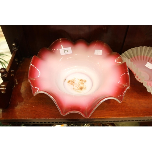 163 - Two antique milk glass bowls and another, approx 10cm H x 27cm Dia and smaller  (3)