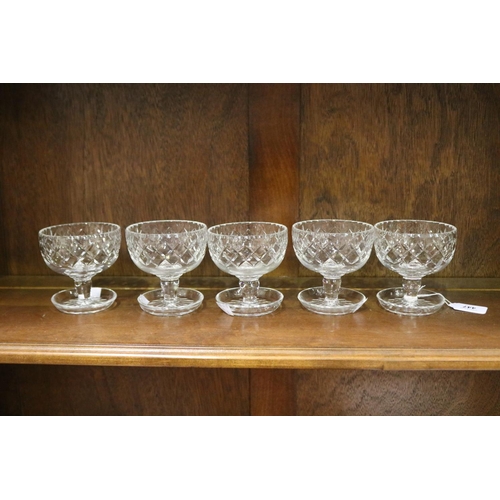 165 - Set of five crystal dessert bowls, stamped Webb & Corbett England, approx 10cm H x 9cm Dia (5)