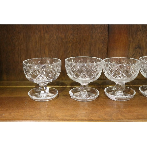165 - Set of five crystal dessert bowls, stamped Webb & Corbett England, approx 10cm H x 9cm Dia (5)