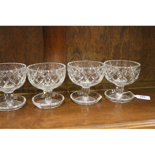 165 - Set of five crystal dessert bowls, stamped Webb & Corbett England, approx 10cm H x 9cm Dia (5)