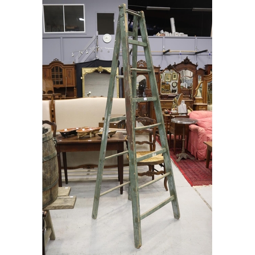 167 - Old French wooden ladder, approx 208cm H