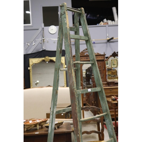 167 - Old French wooden ladder, approx 208cm H