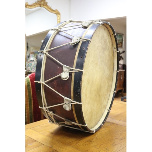 169 - Of Australian interest - Large bass drum, purchased from an antique shop in Richmond, Tasmania and c... 