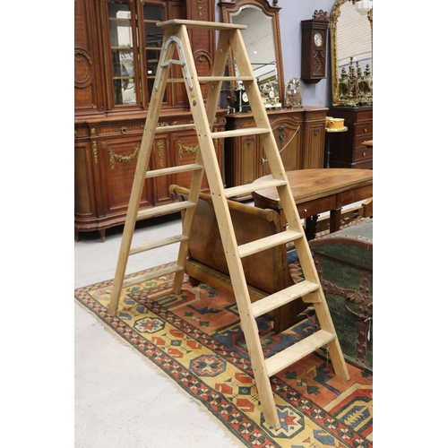 180 - Old French wooden ladder, approx 162cm H