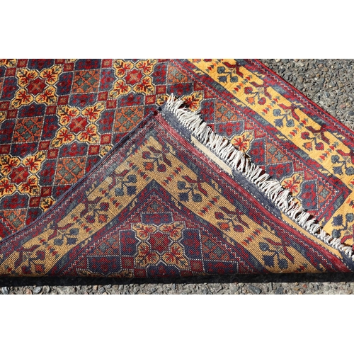 191 - Afghan Kundus handwoven wool runner, approx 391cm x 91cm