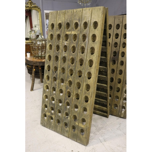 193 - French oak champagne A frame riddling rack, approx 151.5cm H x 73cm W