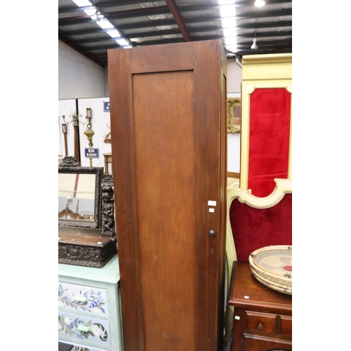 204 - Recycled tall single door cupboard, approx 205cm H x 57cm W x 50cm D