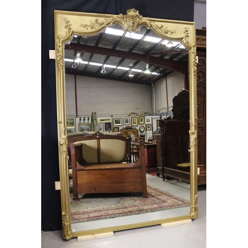 216 - Impressive & large French gilt salon mirror of rectangular form, approx 222cm H x 146cm W