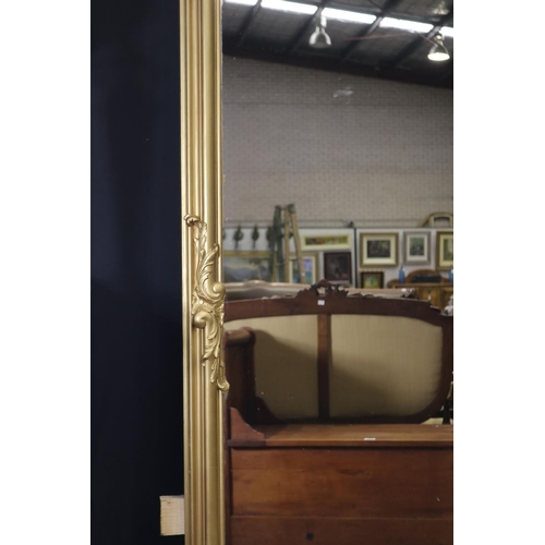 216 - Impressive & large French gilt salon mirror of rectangular form, approx 222cm H x 146cm W