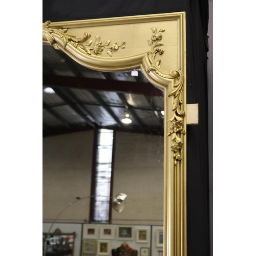 216 - Impressive & large French gilt salon mirror of rectangular form, approx 222cm H x 146cm W