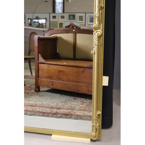 216 - Impressive & large French gilt salon mirror of rectangular form, approx 222cm H x 146cm W