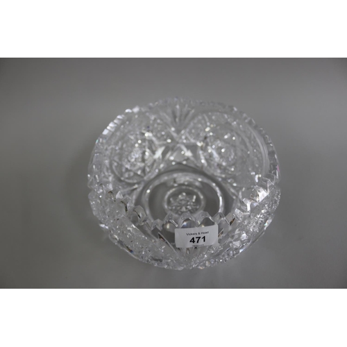 231 - Bohemia star cut crystal bowl on a heavy circular star and thumb cut base, approx 12cm H x 23cm dia