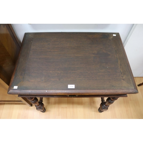 240 - Antique French Louis XIII revival oak desk, approx 74cm H x 80cm W x 54cm D